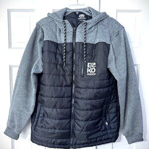 ECKO Unlimited Y2K Fractional Hybrid Puffer Jacket Black/Gray Men's Medium  NWT